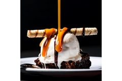 Decadent ice cream dessert.